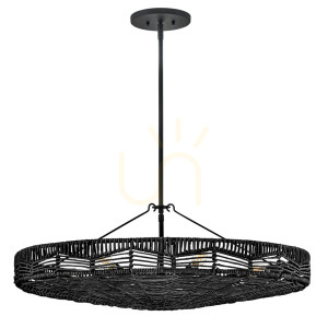 Lampa wisząca OPHELIA - 6 źródeł światła - Czarny QUINTIESSE