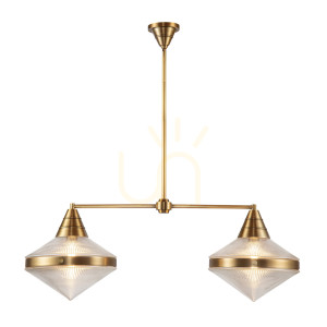Lampa wyspowa WILLARD - 2 źródła światła - Vintage mosiądz QUINTIESSE
