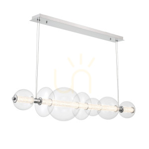 Lampa wyspowa ATOMO - 7 źródeł światła - Polerowany chrom QUINTIESSE