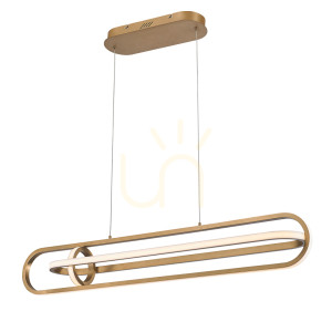 Lampa wyspowa DEMARK - Szczotkowane złoto QUINTIESSE