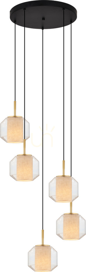Lampa wisząca Zuma Line SOLIX DU32201A/5L Czarny 5xE27