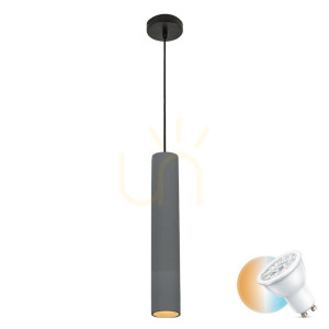 Lampa wisząca betonowa czarna Zambelis GU10 1x35W 40 cm