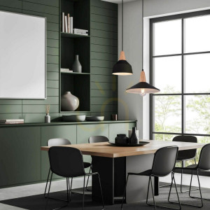 Lampa wisząca Light 1xe27 czarna ZAMBELIS