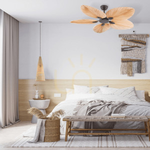 Lampa wisząca FAN Coffee Palm Leaf bez lampy ZAMBELIS