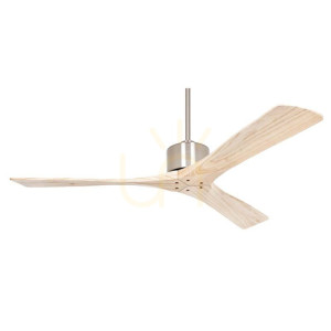 Lampa wisząca FAN Chrome MAT Naturalne drewno bez lampy ZAMBELIS