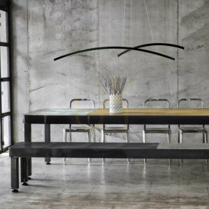 Lampa wisząca LED 45W 3000k aluminium i akryl czarny ZAMBELIS