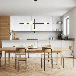 Lampa wisząca LED 18W 3000k szkło i metal biało-czarny ZAMBELIS