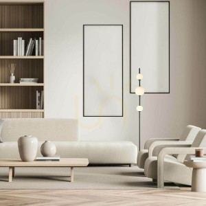 Lampa podłogowa LED 12W 3000k szkło i metal biały+czarny ZAMBELIS