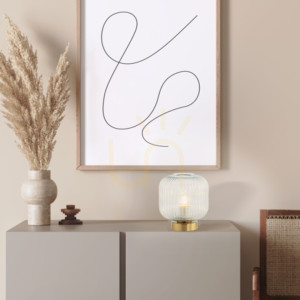 Lampa stołowa E27 MAX 40W Szkło Mosiądz Włącznik ON OFF ZAMBELIS