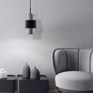 Lampa wisząca Światło E27 MAX 40W Czarny Matowy Chrom Klasa ZAMBELIS