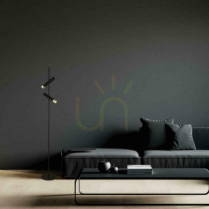 Lampa podłogowa 7W 3000k metal czarna złota ZAMBELIS
