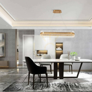 Lampa wisząca 72W 3000k stal nierdzewna-szkło szczotkowane złoto ZAMBELIS
