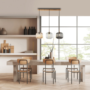 Lampa wisząca 3xe27 Max40w szkło przezroczyste-dym-szampan ZAMBELIS