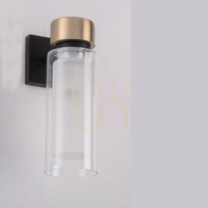 Lampa ścienna E14 piaskowy czarny antyczny mosiądz Ip44 ZAMBELIS