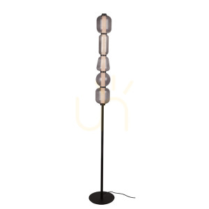 Lampa podłogowa LED 17W 3000k metal-szkło, czarny-dymiony-szary ZAMBELIS