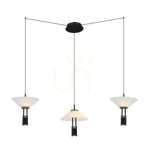 Lampa wisząca LED Zambelis czarna mat 28W 3000K aluminium 70-100 cm