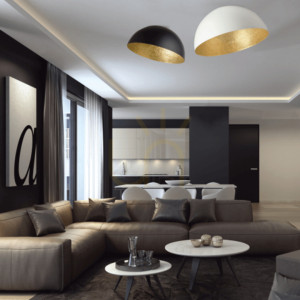 Lampa sufitowa E27 MAX 40W metalowa czarno-złoty liść ZAMBELIS