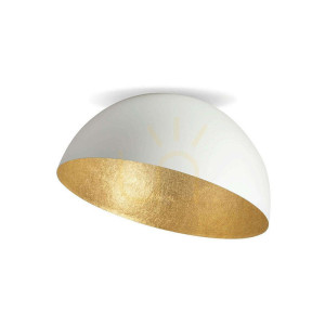 Plafon Zambelis biało-złoty liść metalowy E27 40W 50 cm