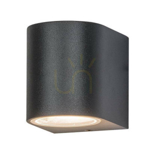 Kinkiet zewnętrzny Zambelis grafitowy GU10 IP54 aluminium szkło ścienne