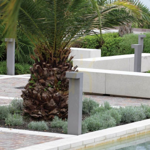 Słupek oświetleniowy zewnętrzny LED 8W beton ZAMBELIS