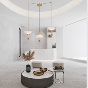 Lampa wisząca LED Światło 28W 3000k Aluminium Złoto ZAMBELIS