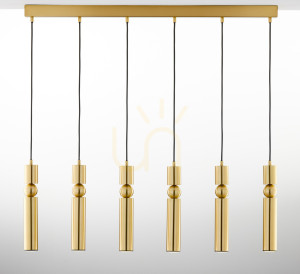 Lampa Wisząca ALAS Złoty 6xG10/14W