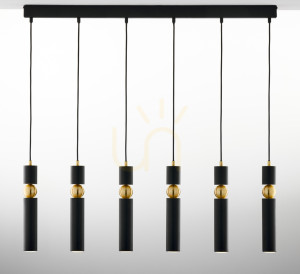 Lampa Wisząca ALAS Złoty 6xG10/14W