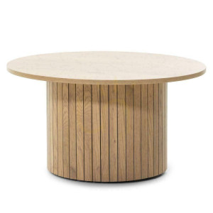 Stolik Kawowy 80 cm UNANIME Dąb z Lamelami