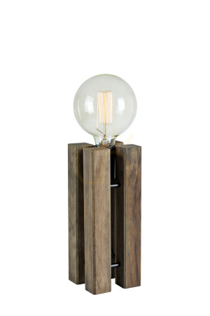 Lampa stołowa Markslojd Lodge 108757 brązowa drewniana 28 cm