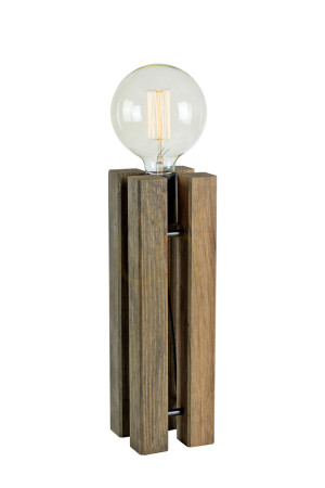 Lampa stołowa Markslojd Lodge 108758 drewniana brązowa 36 cm