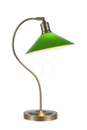 Lampa stołowa Markslojd Vela 108864 zielona antyczny mosiądz 49 cm