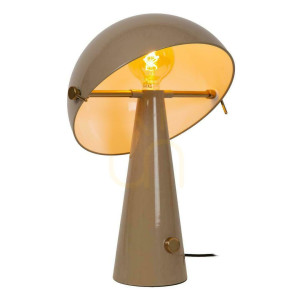 Lampa stołowa Lucide Barone beżowo-złota metalowa retro 38 cm 65502/52/41