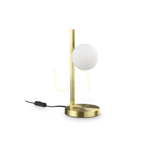 Lampa stołowa Ideallux Binomio 353258 mosiądz szkło G9 1x4W 16 cm