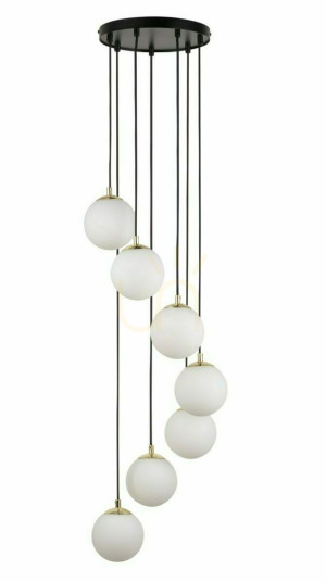 Lampa wisząca Sigma Piano 7 czarna mosiądzowana SKU 33660