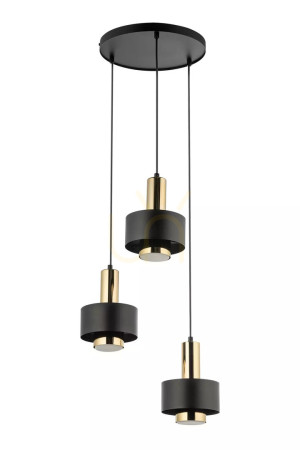 Lampa wisząca Sigma RIF LUX 3 czarno-złota 38 cm 40721