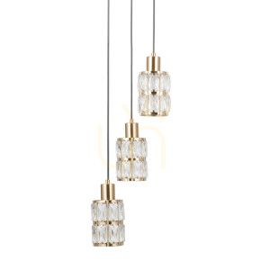 Złota Lampa Wisząca Alma E27 3-punktowa