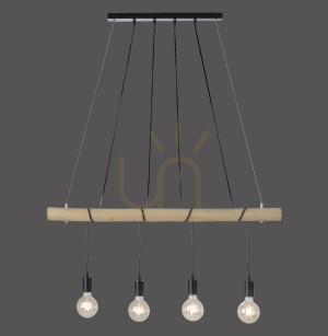 Lampa Wisząca TERO 15505-18 Czarny 4xE27