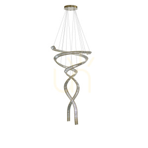 Lampa Wisząca Azzardo SPARK SPIRAL XXL CCT SWITCH DIMM Złoty