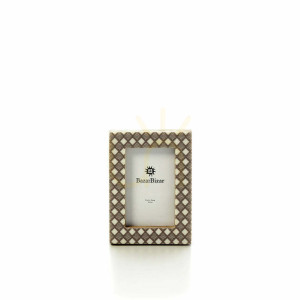 Ramka na zdjęcia BAZAR BIZAR Diamond Cut White Brown 5x7 Handmade