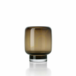 Wazon szklany Smoky Cube brązowy S