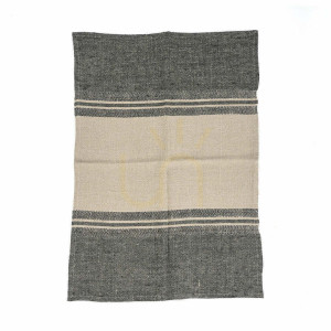 Ścierka kuchenna The Linen Dash naturalna czarna 50x70 cm