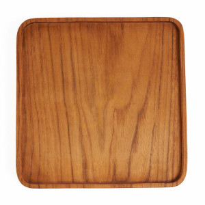 Talerz kwadratowy teak naturalny 20 cm Teak Root Collection M