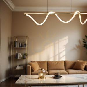 Lampa wisząca serpente ddxz004 55w złota - wężyk gładki