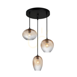 Czarna Lampa Wisząca Alias E27 3-punktowa