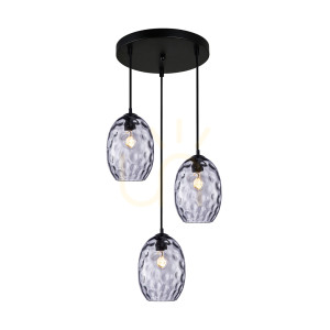 Czarna Lampa Wisząca Novala E27 3-punktowa