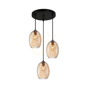 Złota Lampa Wisząca Novala E27 3-punktowa