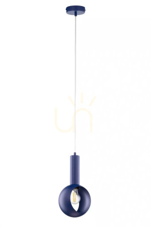 Lampa wisząca Sigma Vitrum granatowa stalowa E27 17 cm 41635