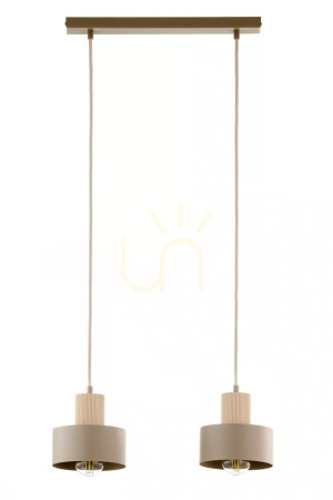 Lampa wisząca Sigma RIF WOOD 2 ciepły beż drewno naturalne 41871