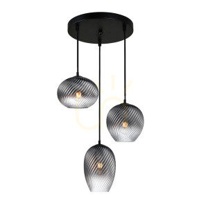 Czarna Lampa Wisząca Alias E27 3-punktowa