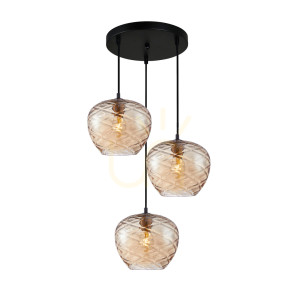 Czarna Lampa Wisząca Bresco E27 3-punktowa